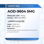 An information sheet for our 5MG AOD-9604 peptide.