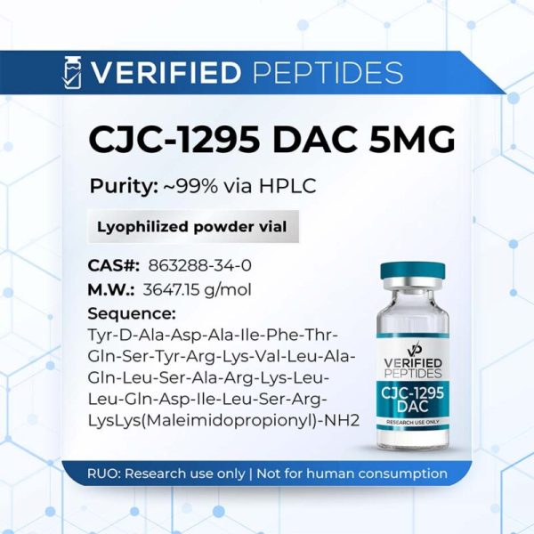 An information sheet for our 5MG CJC-1295 DAC peptide.