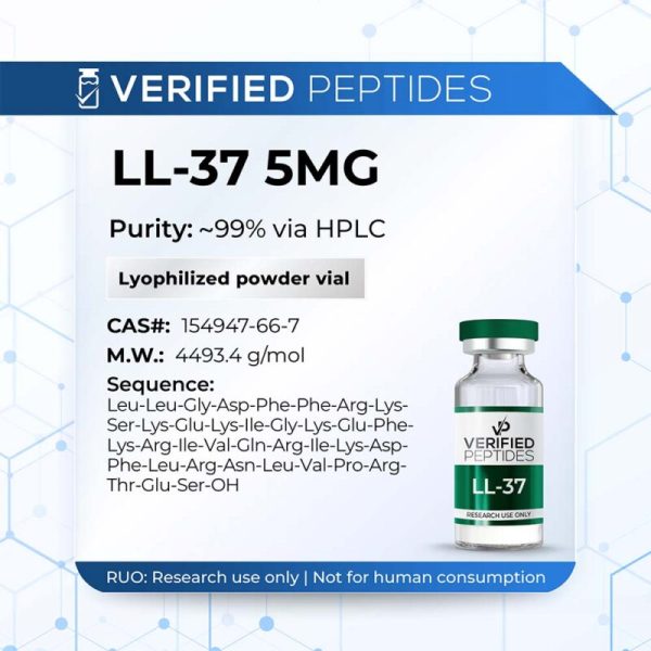 An information sheet for our 5MG LL-37 peptide.