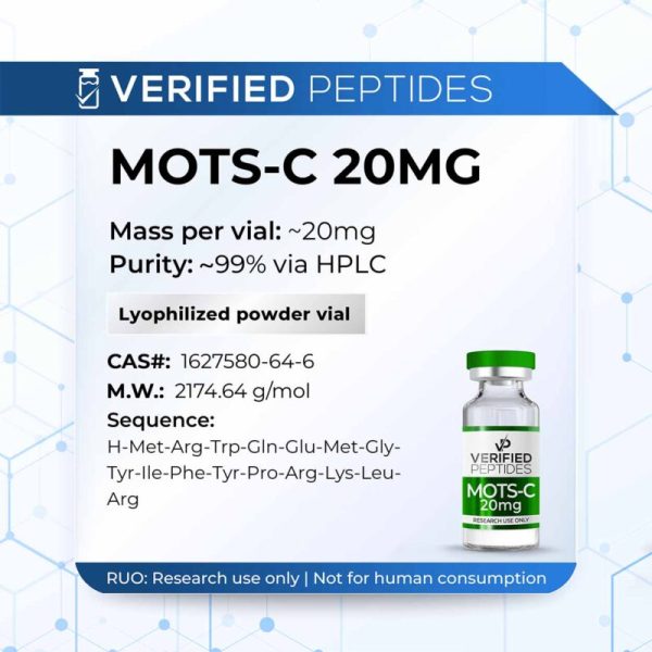 An information sheet for our 20MG MOTS-C peptide.