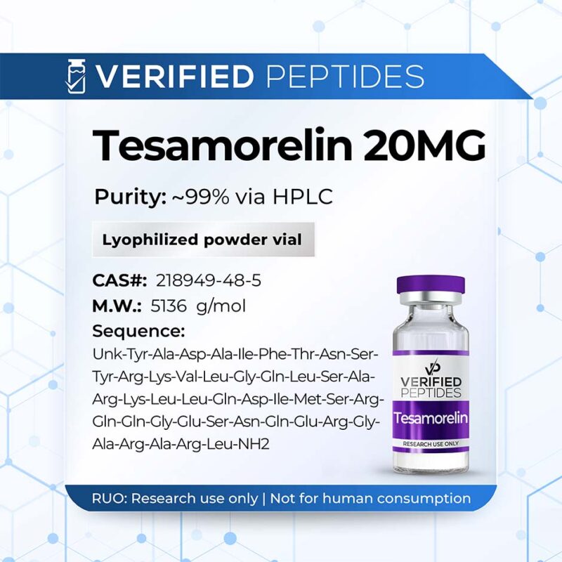 tesa-vial-800x800-5 An information sheet for our 20MG Tesamoreln peptide.